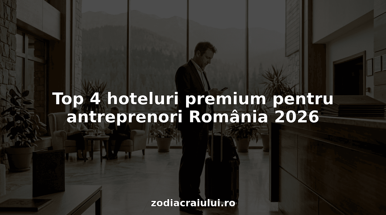 Top 4 hoteluri premium pentru antreprenori România 2026